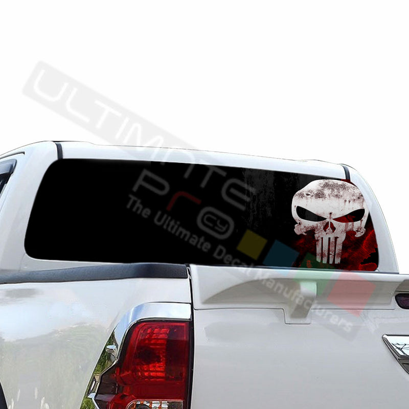 Punisher Perforated Decals compatible with Toyota Hilux