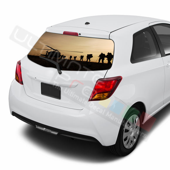 Army Perforated Decals compatible with Toyota Yaris