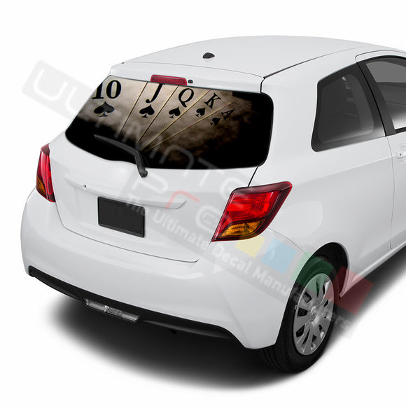 Poker Perforated Decals compatible with Toyota Yaris