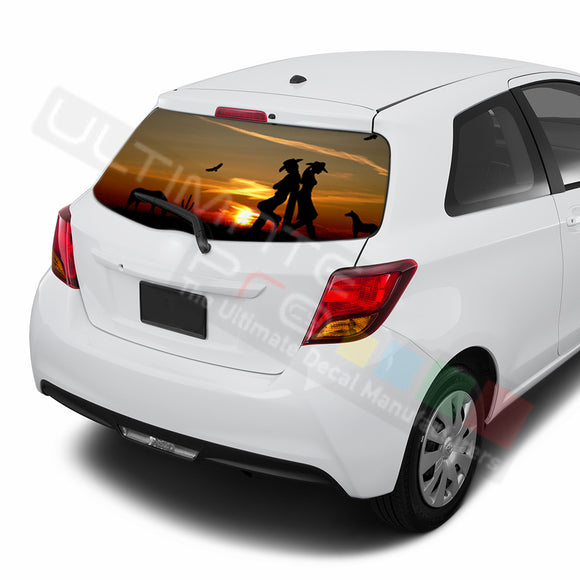 West Perforated Decals compatible with Toyota Yaris