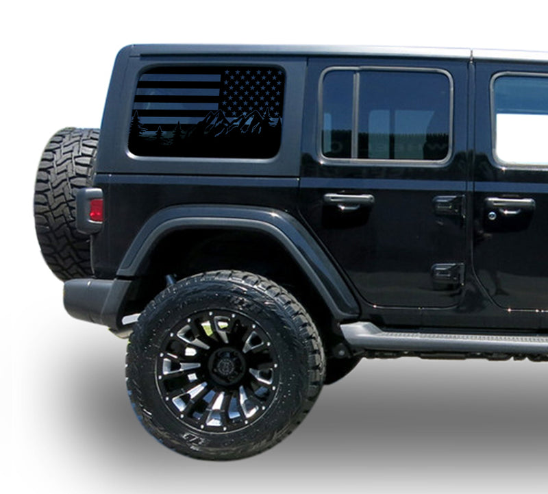 Decal USA Flag window sticker Compatible with Jeep JL Wrangler 2019-Present