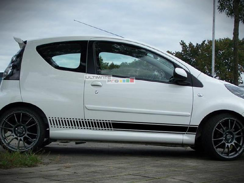 Universal Side Stripes Stickers Decals Graphic Peugeot 107