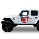 Decal Vinyl USA Flag Sticker Compatible with Jeep JL JK Wrangler 2019-Present