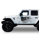 Decal Vinyl USA Flag Sticker Compatible with Jeep JL JK Wrangler 2019-Present