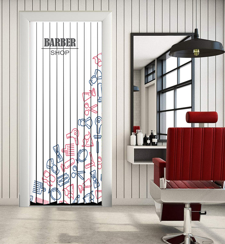 Barber 1 door decoration Curtain printed Design