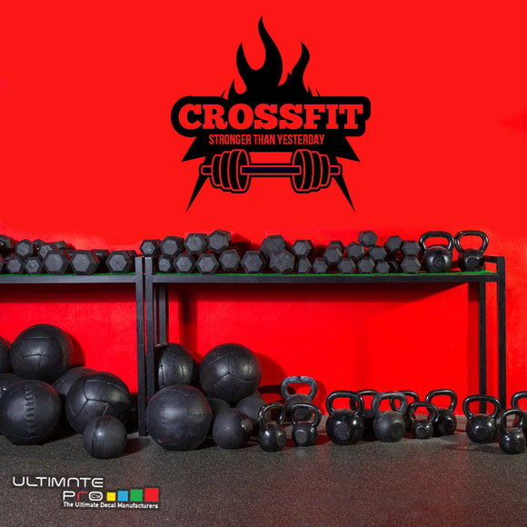 Gym wall Decals Quotes Wall Sticker Motivation CrossFit Stronger than
