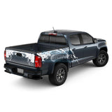 Bed And Tailgate Splash Decal Design Graphics Vinyl For Chevrolet Colorado 2015 - Present White