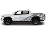 Bed Splash Decal Design Graphics Vinyl Compatible With Toyota Tacoma 2004-Present Gray Decals