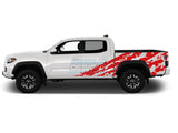 Bed Splash Decal Design Graphics Vinyl Compatible With Toyota Tacoma 2004-Present Red Decals