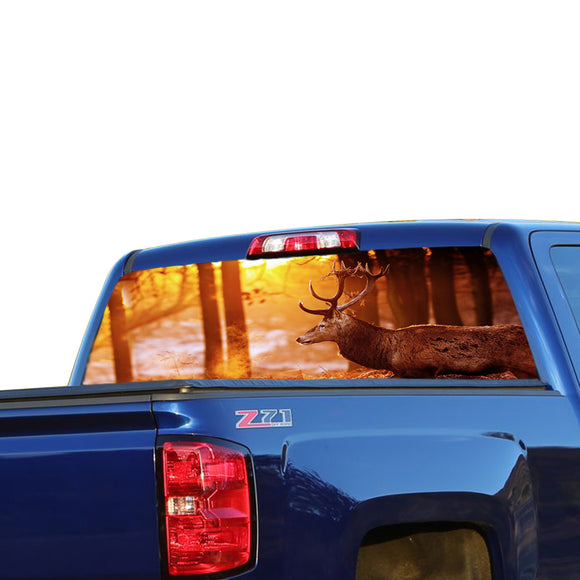 Deer 2 Perforated for Chevrolet Silverado decal 2015 - Present