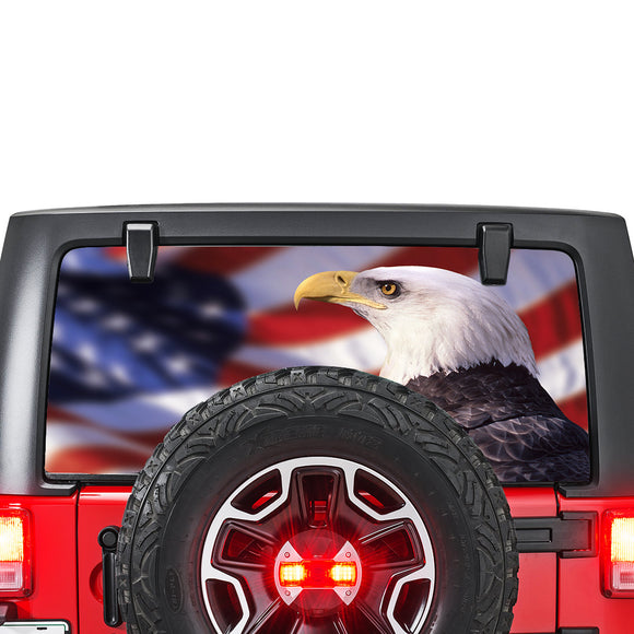 USA Eagle Perforated for Jeep Wrangler JL, JK decal 2007 - Present