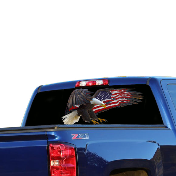 USA Eagle 1 Perforated for Chevrolet Silverado decal 2015 - Present