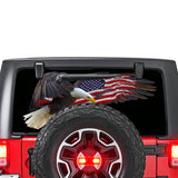 USA Flag Eagle Perforated for Jeep Wrangler JL, JK decal 2007 - Present