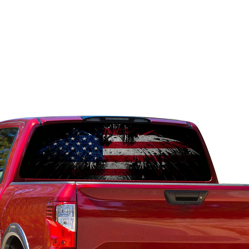 USA Eagle 2 Perforated for Nissan Titan decal 2012 - Present