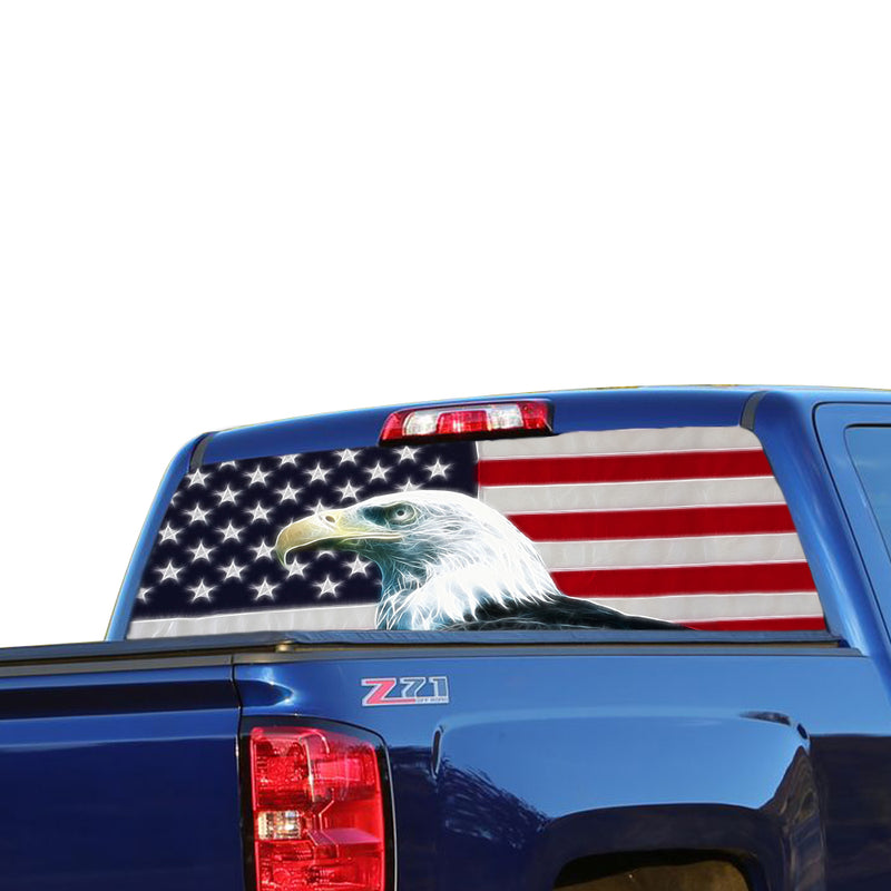 USA Eagle Perforated Graphic Chevrolet Silverado decal 2015 - Present