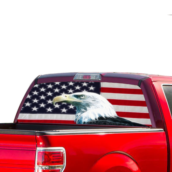 USA Flag Eagle Perforated for Ford F150 Decal 2015 - Present