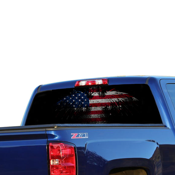USA Eagle 3 Perforated for Chevrolet Silverado decal 2015 - Present