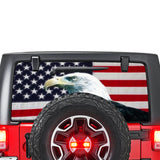 USA Eagle 1 Perforated for Jeep Wrangler JL, JK decal 2007 - Present