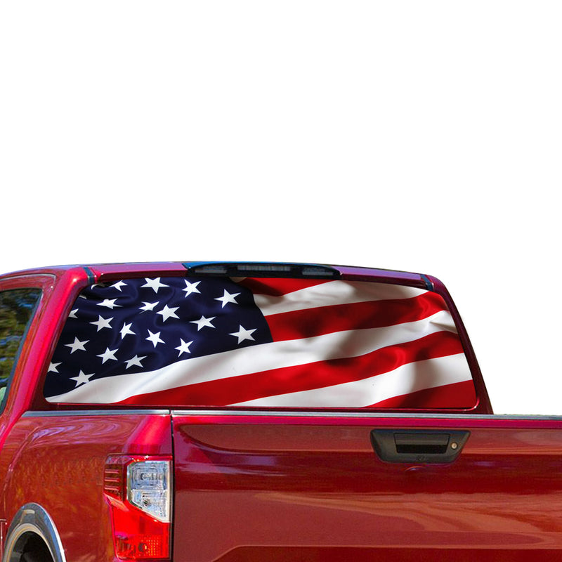 Flag USA Perforated for Nissan Titan decal 2012 - Present
