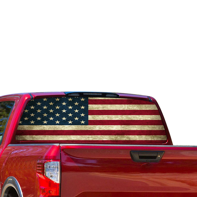 USA Flag Perforated for Nissan Titan decal 2012 - Present