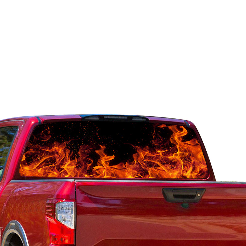 Flames Perforated for Nissan Titan decal 2012 - Present