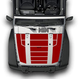Hood Full Stripes, Decals Compatible with Jeep Wrangler JK 2010-Present