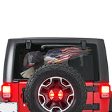 USA Flag Eagle Perforated for Jeep Wrangler JL, JK decal 2007 - Present
