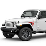 Decal front USA Flag fender sticker Compatible with Jeep JL JK Wrangler 2019-Present