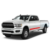 Line Stripes Side Door Decals Graphics Vinyl For Dodge Ram Crew Cab 3500 Bed 8 Red / 2019-Present