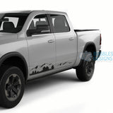 Mountain Doors Graphics Vinyl For Dodge Ram Crew Cab 1500 Black / 2019-Present Side Door Sticker