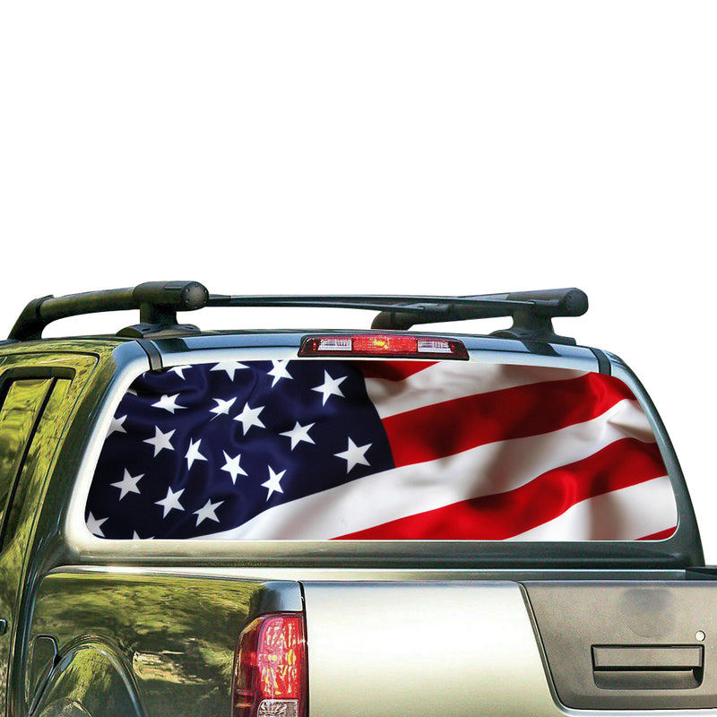 USA Flag Perforated for Nissan Frontier decal 2004 - Present