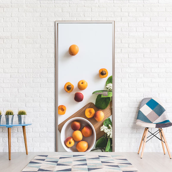Door Sticker Cover Ideas Fruit printed Wallpaper