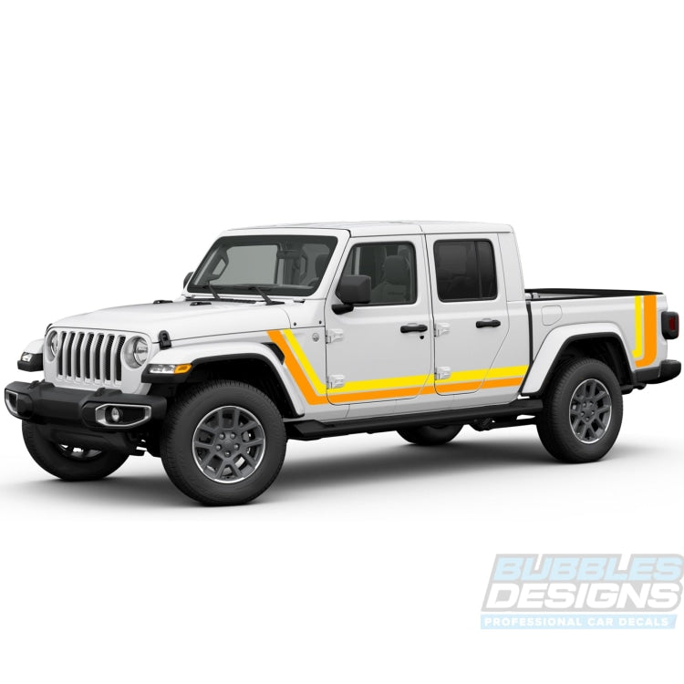 Scrambler Retro Decal Vinyl Compatible With Jeep Gladiator 2019-Present Side Decals / Stripes