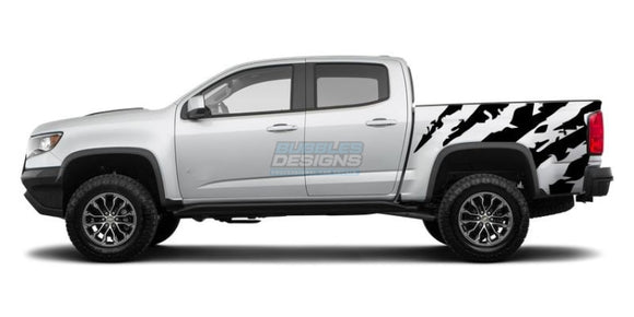 Scratches Bed Graphics vinyl design for Chevrolet Colorado decal