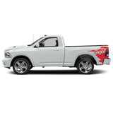 Side Bed 4X4 Decals Graphics Vinyl For Dodge Ram Regular Cab 1500 Red / 2019-Present Bed Stickers