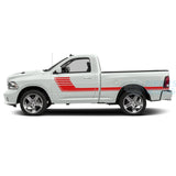 Side Big Hockey Stripes Decals Graphics Vinyl For Dodge Ram Regular Cab 1500 Red / 2019-Present Side