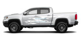 Side Door Splash 1 Decal Graphics Vinyl Design For Chevrolet Colorado 2015 - Present White Decals /