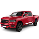 Side Door Stripes Decals Graphics Vinyl For Dodge Ram Crew Cab 1500 White / 2019-Present Side Door