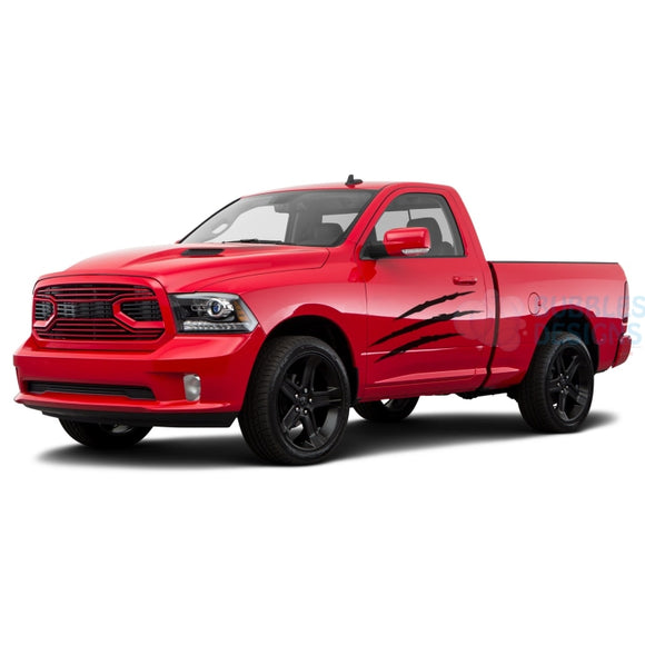 Side Scratches Decals Graphics Vinyl For Dodge Ram Regular Cab 1500 Black / 2019-Present Side Door