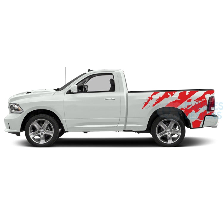 Side Shred Decals Graphics Vinyl For Dodge Ram Regular Cab 1500 Black / 2019-Present Side Door