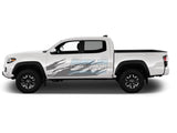 Side Splash Decal Graphics Design Vinyl Compatible With Toyota Tacoma 2004-Present Gray Decals /