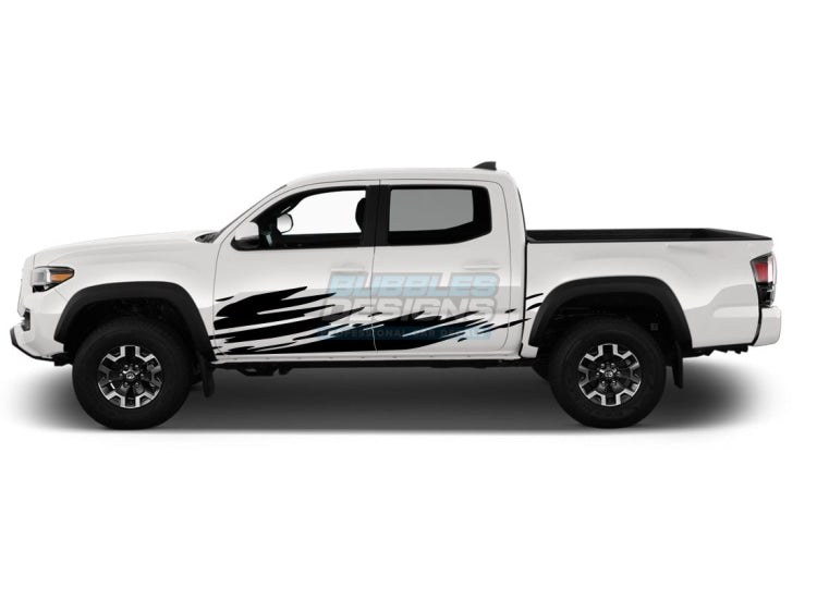 Splash Decal Side Design Graphics Vinyl Compatible With Toyota Tacoma 2004-Present Black Decals /
