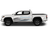Splash Decal Side Design Graphics Vinyl Compatible With Toyota Tacoma 2004-Present Gray Decals /