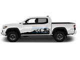 Sticker Mountain Design Graphics Vinyl Compatible With Toyota Tacoma 2004-Present Black Side Decals