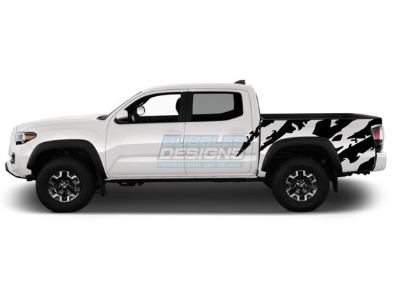 Sticker Scratch Bed Design Graphics Vinyl Compatible With Toyota Tacoma 2004-Present Black Bed