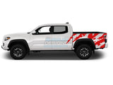Sticker Scratch Bed Design Graphics Vinyl Compatible With Toyota Tacoma 2004-Present Red Bed Decals