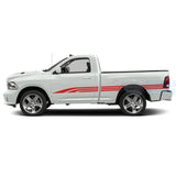 Three Line Stripes Decals Graphics Vinyl For Dodge Ram Regular Cab 1500 Red / 2019-Present Side Door