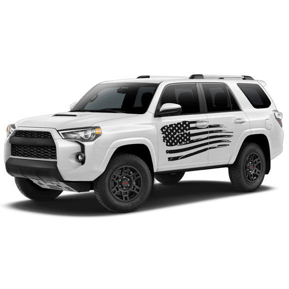 USA Flag Decal Sticker Vinyl Side Stripe Kit Compatible with Toyota 4Runner 2009-Present