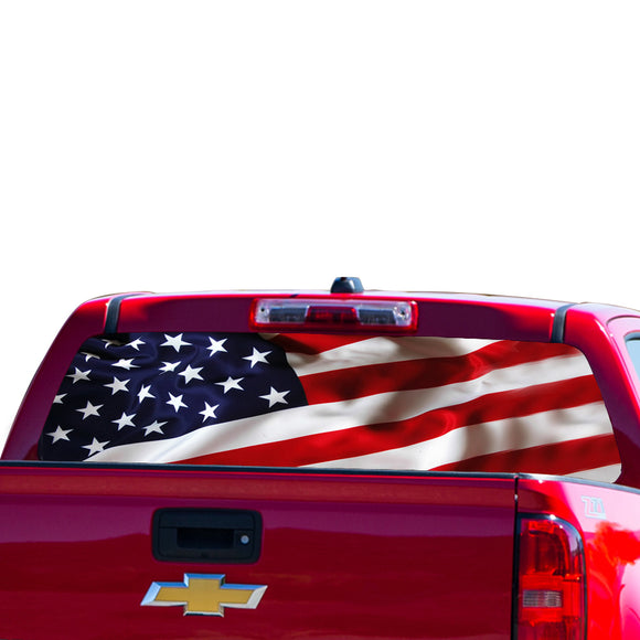 USA 1 Flag Perforated for Chevrolet Colorado decal 2015 - Present